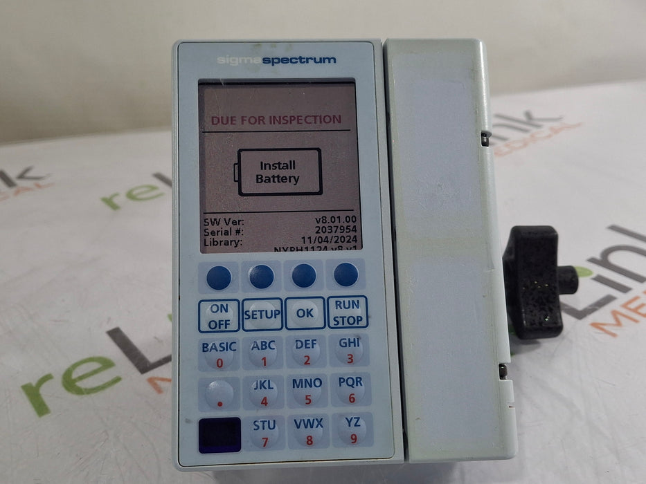 Baxter Baxter Sigma Spectrum 8.01.00 w/o Battery Infusion Pump Infusion Pump reLink Medical