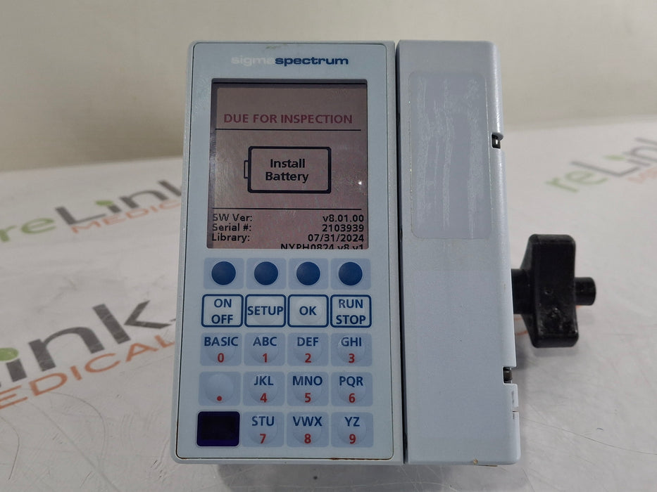 Baxter Sigma Spectrum 8.01.00 w/o Battery Infusion Pump