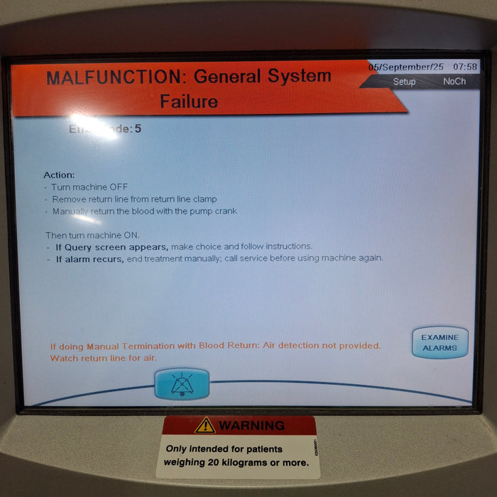 Gambro Prismaflex Dialysis Machine