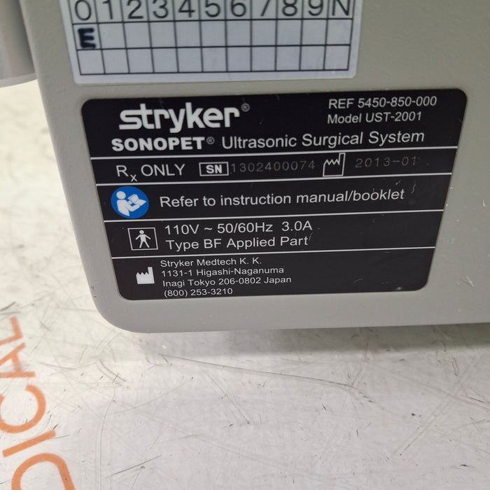 Stryker Stryker SonoPet Omni UST-2001 Ultrasonic Surgical System Electrosurgical Units reLink Medical