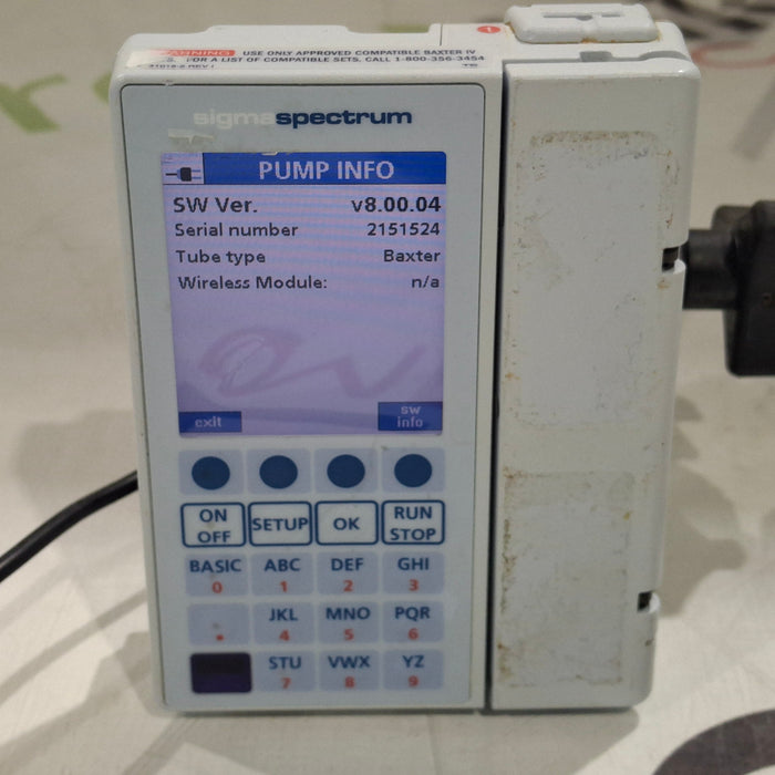 Baxter Baxter Sigma Spectrum 8.00.04 w/o Battery Infusion Pump Infusion Pump reLink Medical