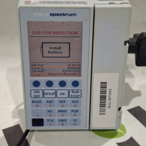 Baxter Baxter Sigma Spectrum 8.00.03 w/o Battery Infusion Pump Infusion Pump reLink Medical