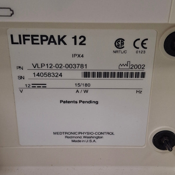 Physio-Control LifePak 12 3-Lead Defibrillator