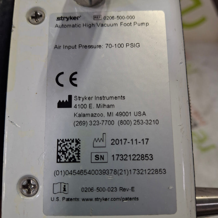 Stryker 0206-500-000 Foot Pump