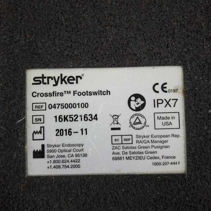 Stryker Stryker Crossfire Footswitch Surgical Equipment reLink Medical