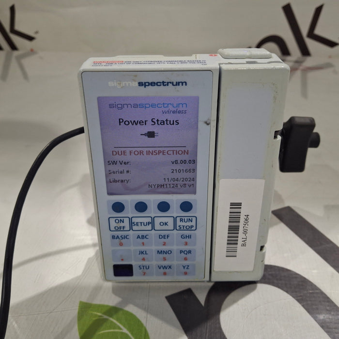 Baxter Baxter Sigma Spectrum 8.00.03 w/o Battery Infusion Pump Infusion Pump reLink Medical