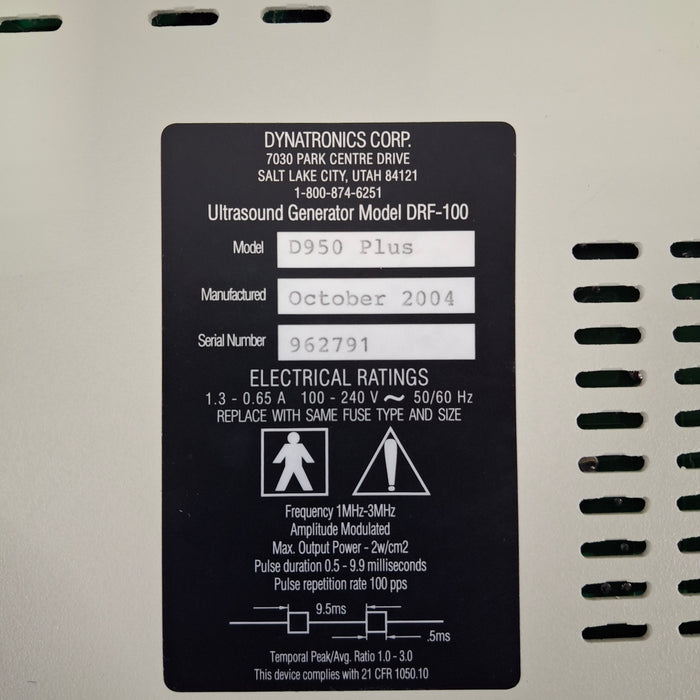 Dynatronics Dynatronics Dynatron 950 Plus Multi-frequency Ultrasound Generator Fitness and Rehab Equipment reLink Medical