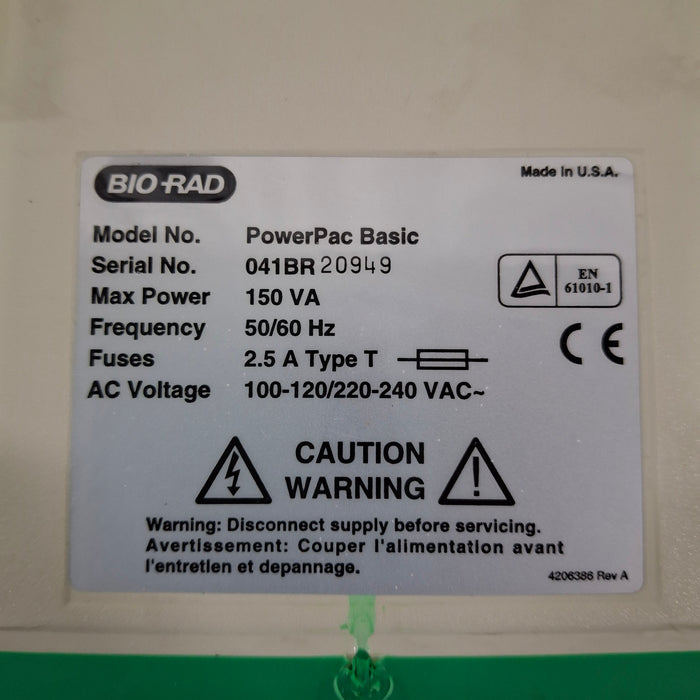 Bio-Rad Bio-Rad PowerPac Basic Electrophoresis Power Supply Research Lab reLink Medical