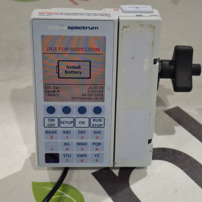 Baxter Baxter Sigma Spectrum 8.00.03 w/o Battery Infusion Pump Infusion Pump reLink Medical
