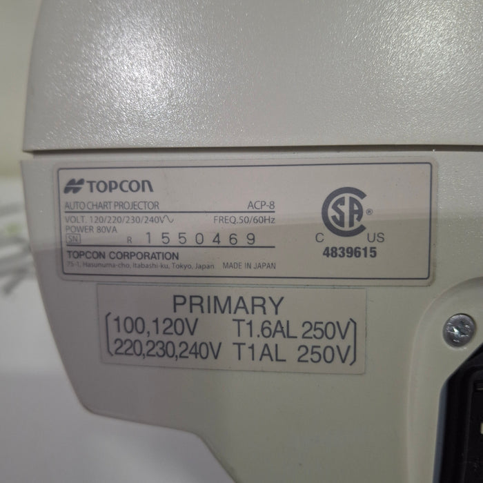 Topcon Medical Topcon Medical ACP-8 Auto Chart Projector Ophthalmology reLink Medical