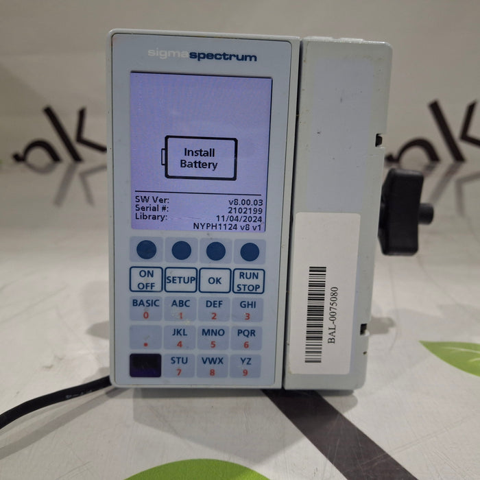 Baxter Sigma Spectrum 8.00.03 w/o Battery Infusion Pump