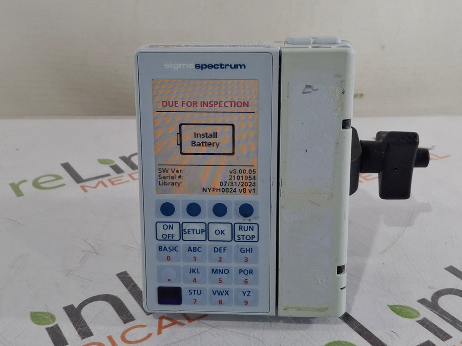 Baxter Sigma Spectrum 8.00.05 w/o Battery Infusion Pump