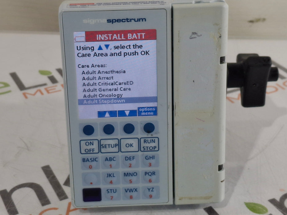 Baxter Sigma Spectrum 8.00.05 w/o Battery Infusion Pump