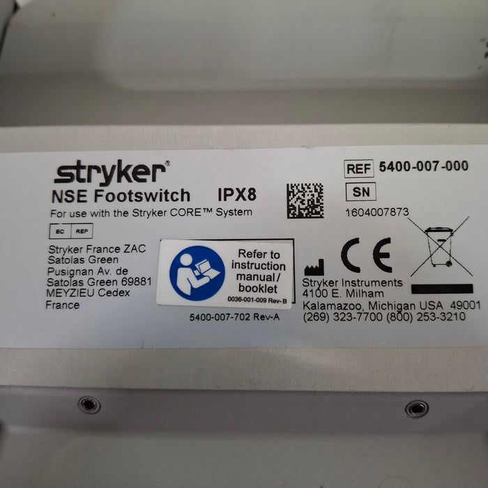 Stryker Stryker 5400-007-000 NSE Footswitch Surgical Equipment reLink Medical