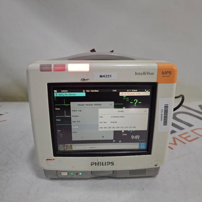 Philips IntelliVue MP5 Neonatal Fast SpO2, ECG, NIBP Patient Monitor