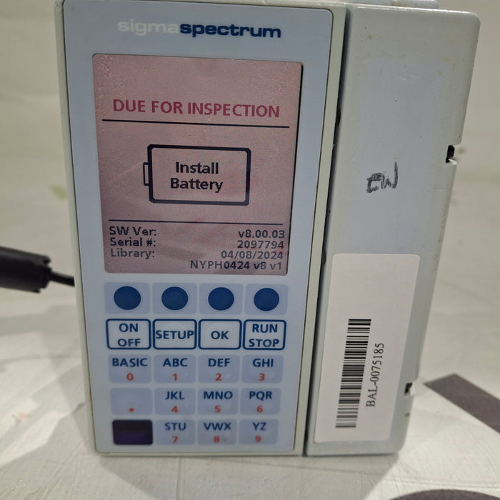 Baxter Sigma Spectrum 8.00.03 w/o Battery Infusion Pump