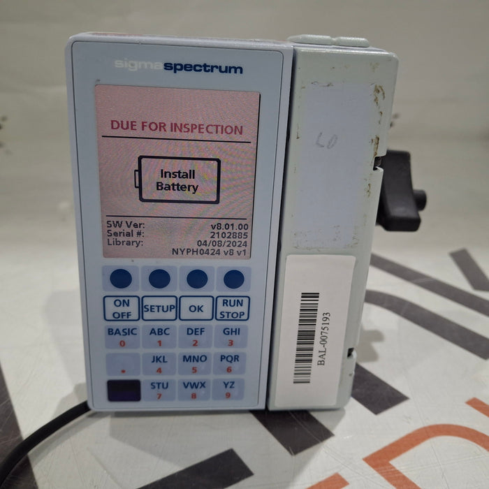 Baxter Sigma Spectrum 8.01.00 w/o Battery Infusion Pump