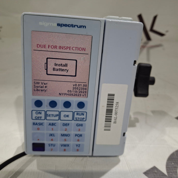 Baxter Sigma Spectrum 8.01.00 w/o Battery Infusion Pump