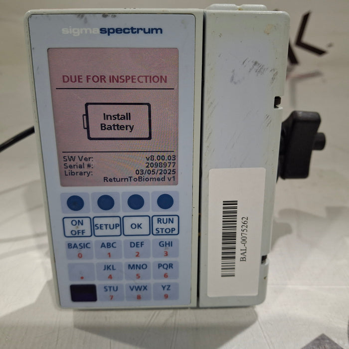 Baxter Sigma Spectrum 8.00.03 w/o Battery Infusion Pump