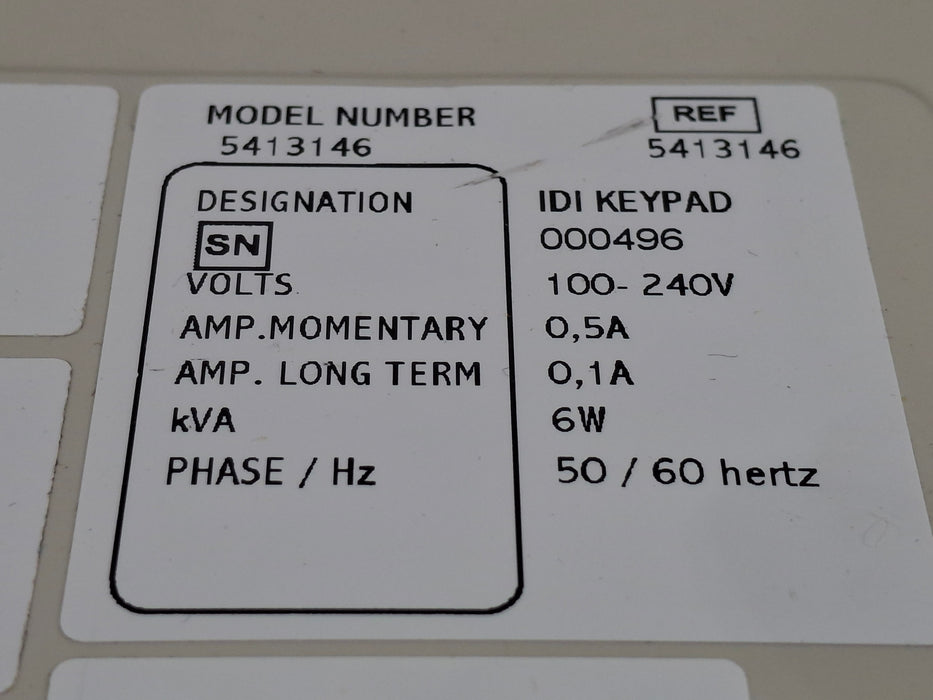 GE Healthcare 5413146 IDI 2nd Edition Keyboard