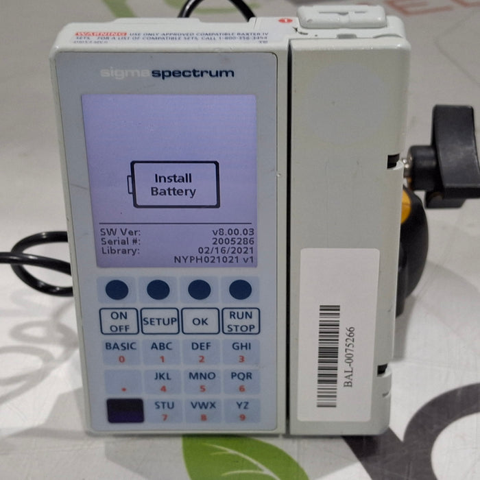 Baxter Sigma Spectrum 8.00.03 w/o Battery Infusion Pump