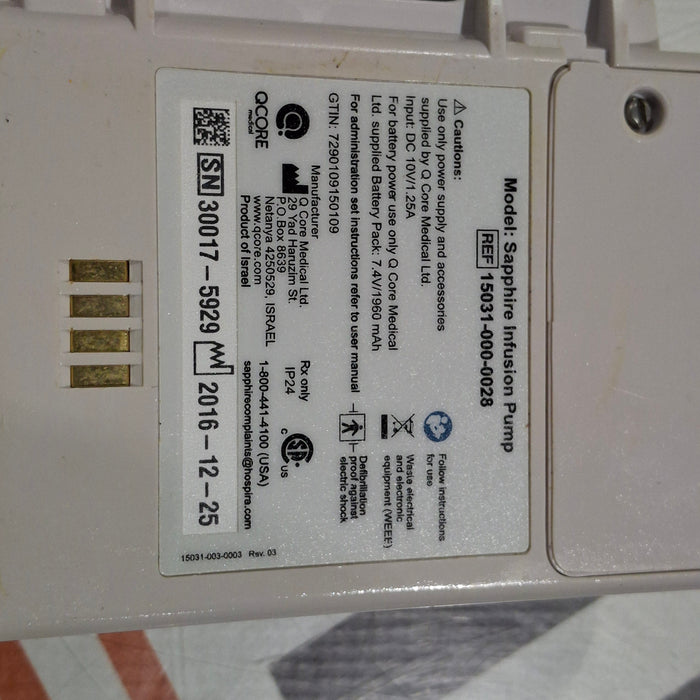 QCore Medical QCore Medical Sapphire Multi-Therapy Infusion Pump Infusion Pump reLink Medical