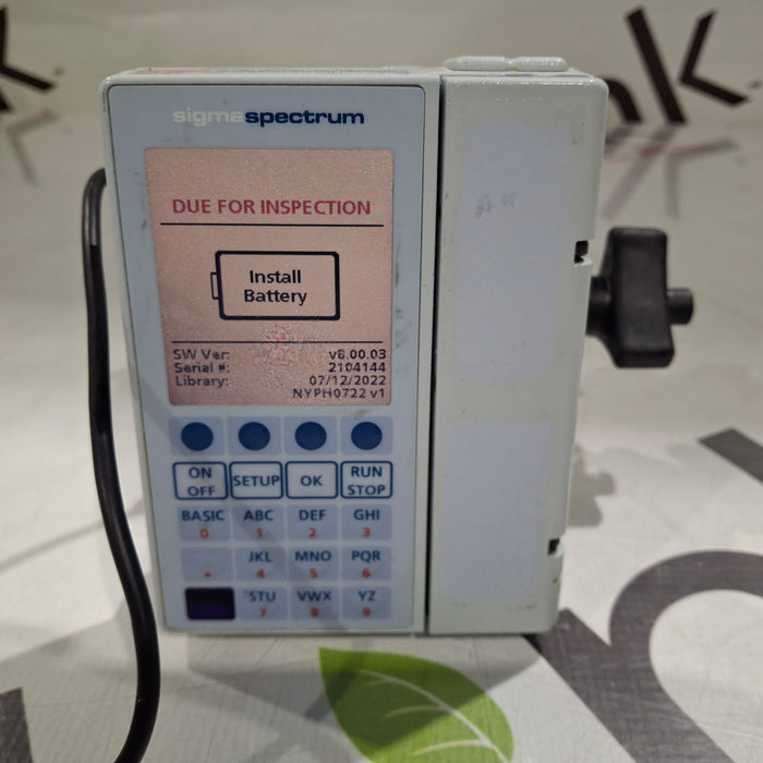 Baxter Sigma Spectrum 8.00.03 w/o Battery Infusion Pump