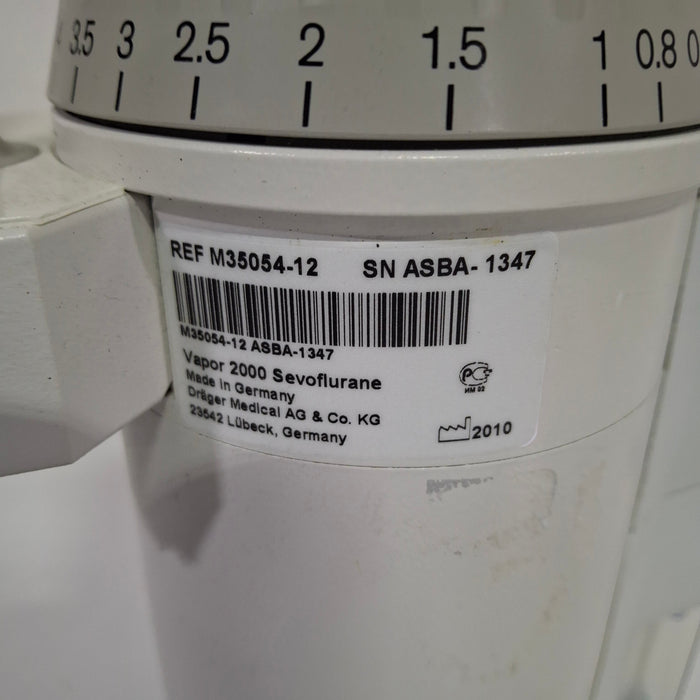 Draeger Medical Draeger Medical Vapor 2000 Sevoflurane Vaporizer Anesthesia reLink Medical