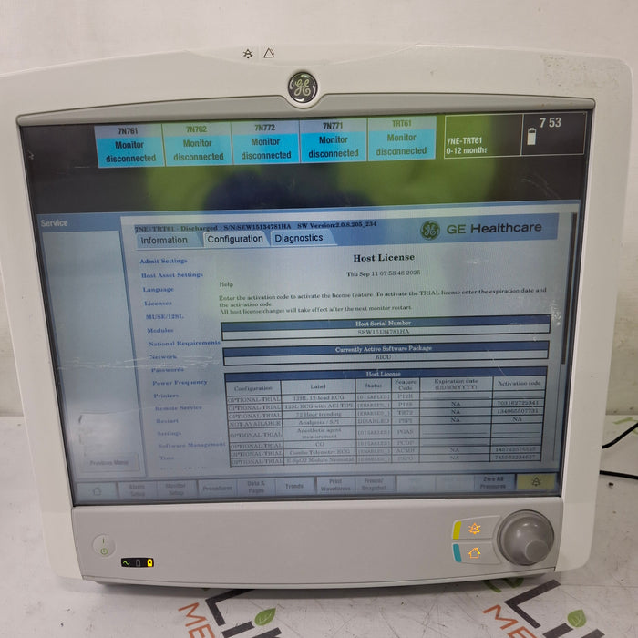 GE Healthcare Carescape B650 Critical Care Patient Monitor