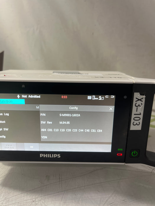 Philips IntelliVue X3 - Rainbow Masimo SpO2 Transport Patient Monitor