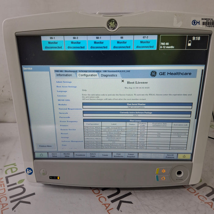 GE Healthcare Carescape B650 Critical Care Patient Monitor