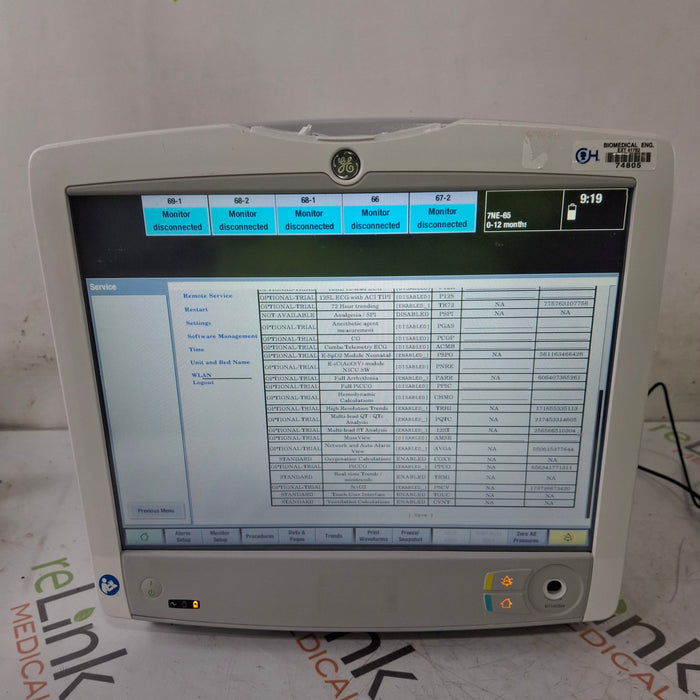 GE Healthcare Carescape B650 Critical Care Patient Monitor