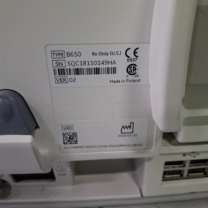 GE Healthcare Carescape B650 Critical Care Patient Monitor