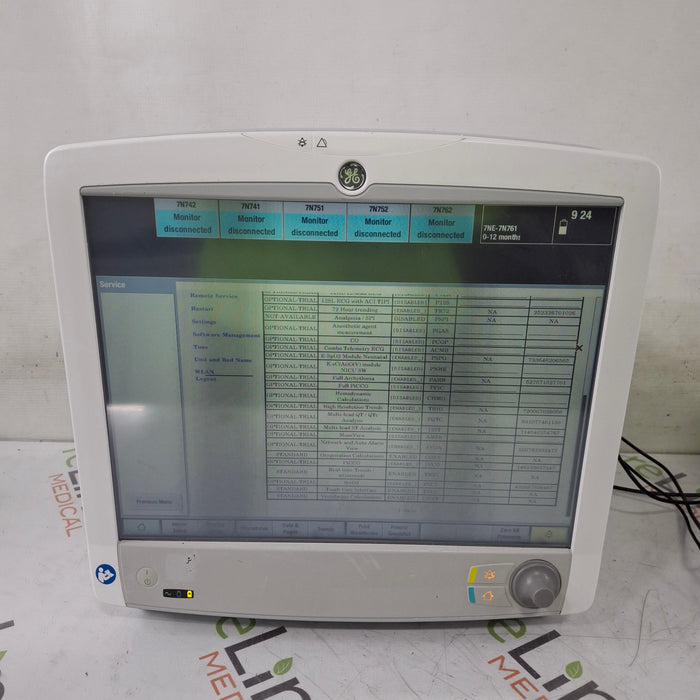 GE Healthcare Carescape B650 Critical Care Patient Monitor