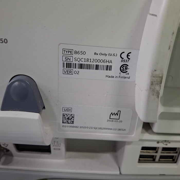 GE Healthcare Carescape B650 Critical Care Patient Monitor