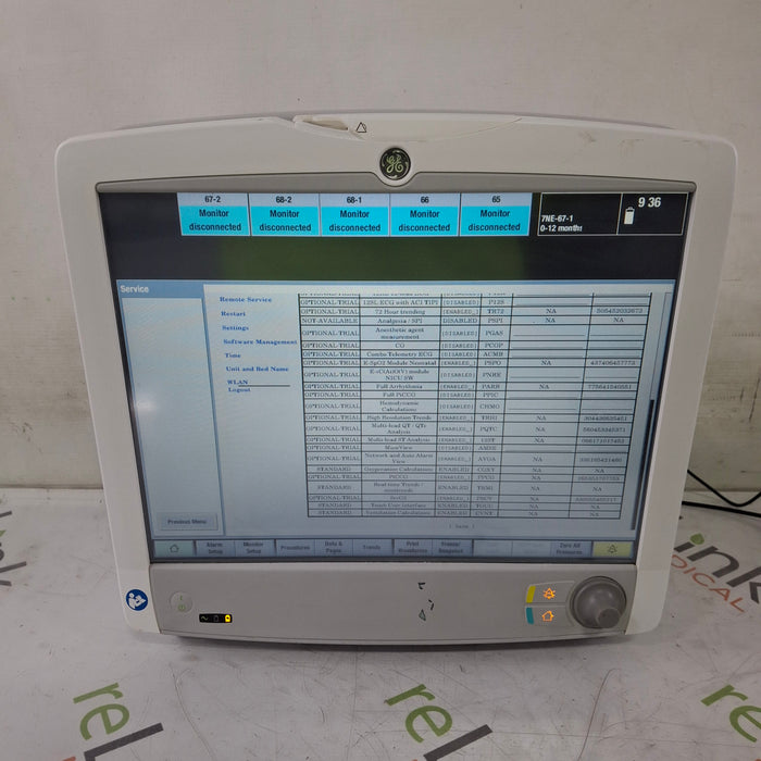 GE Healthcare GE Healthcare Carescape B650 Critical Care Patient Monitor Patient Monitors reLink Medical