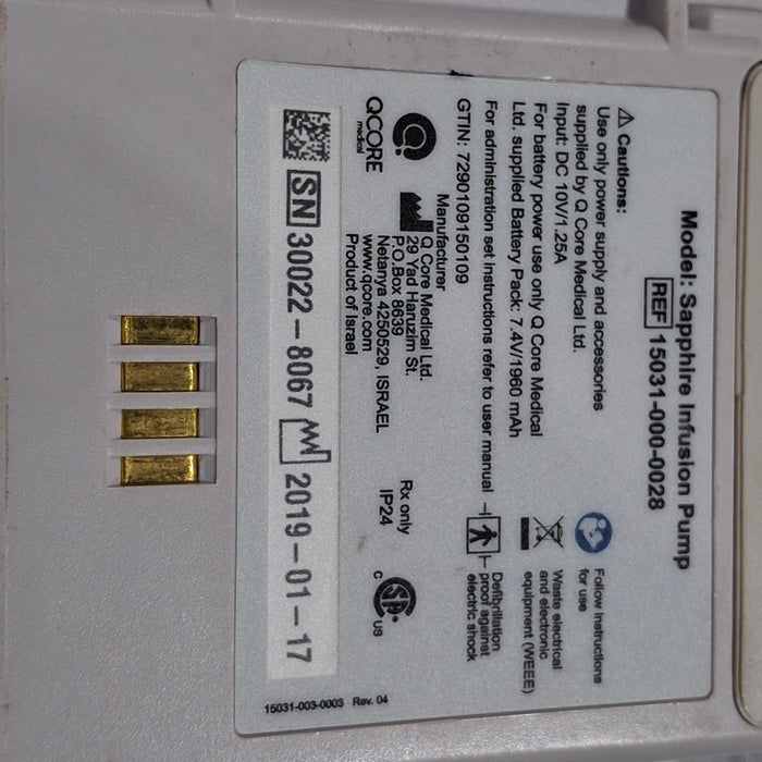 QCore Medical QCore Medical Sapphire Multi-Therapy Infusion Pump Infusion Pump reLink Medical