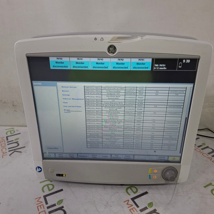 GE Healthcare GE Healthcare Carescape B650 Critical Care Patient Monitor Patient Monitors reLink Medical