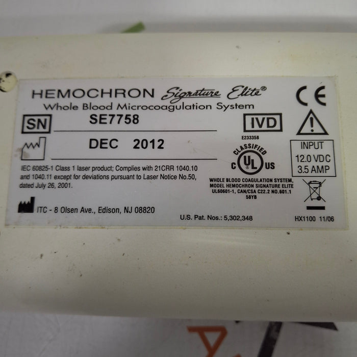 ITC Medical Hemochron Signature Elite rapid whole blood testing