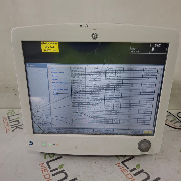 GE Healthcare Carescape B650 Critical Care Patient Monitor