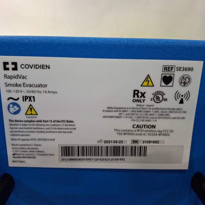 Covidien Covidien RapidVac SE3690 Smoke Evacuator Surgical Equipment reLink Medical