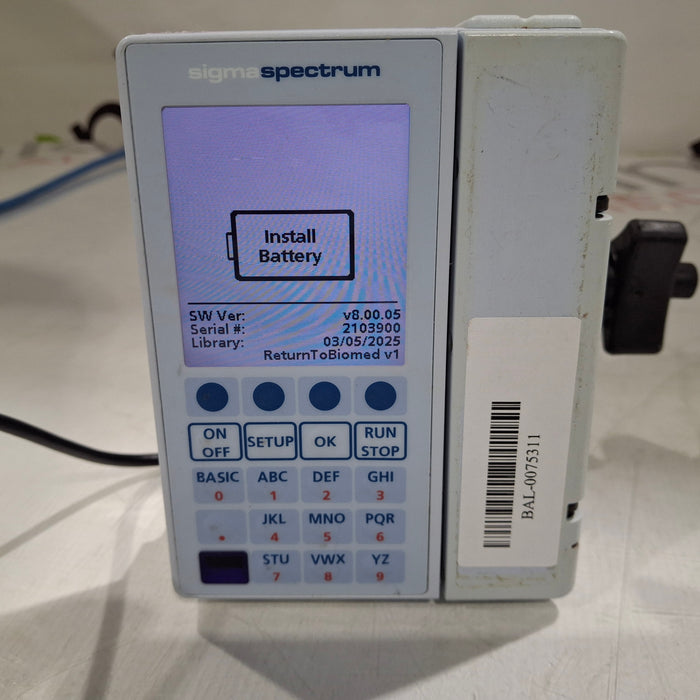 Baxter Baxter Sigma Spectrum 8.00.05 w/o Battery Infusion Pump Infusion Pump reLink Medical