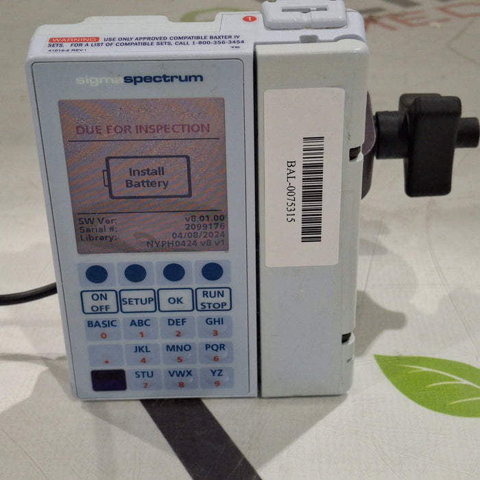 Baxter Sigma Spectrum 8.01.00 w/o Battery Infusion Pump