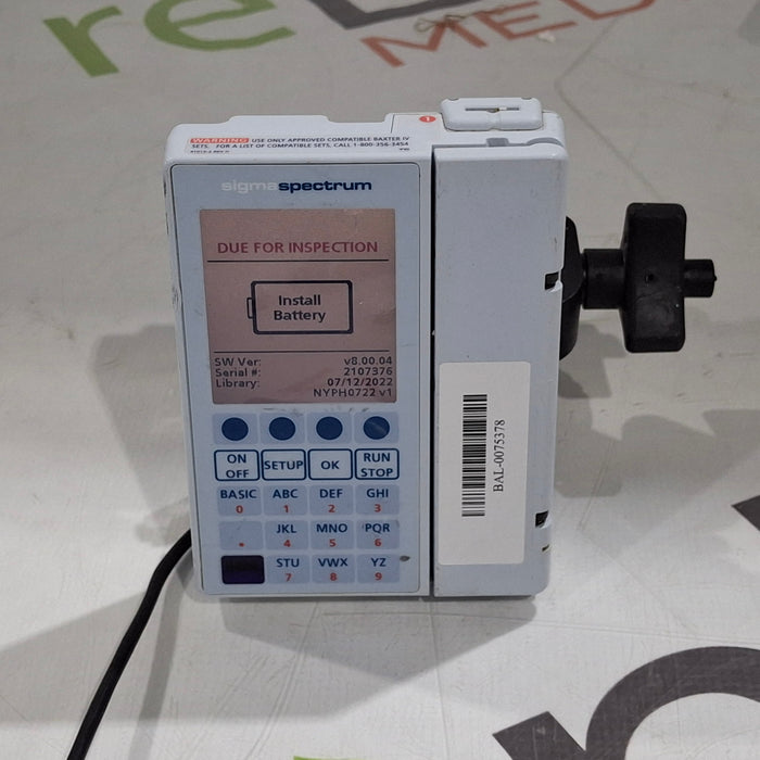 Baxter Sigma Spectrum 8.00.04 w/o Battery Infusion Pump