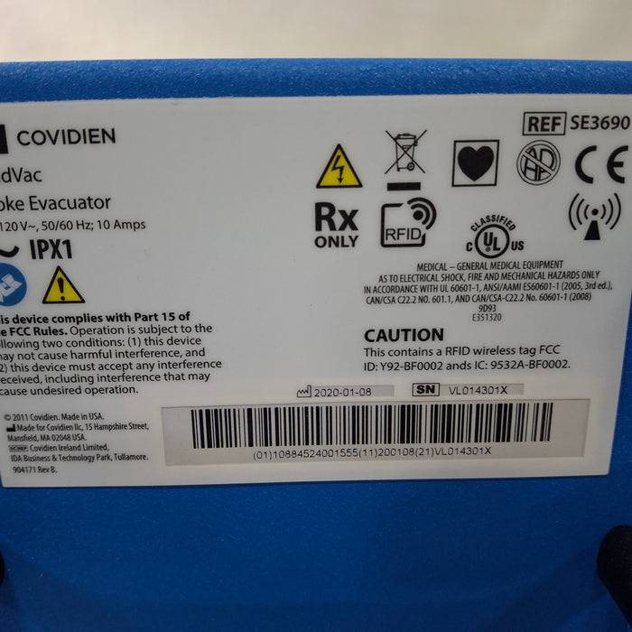 Covidien RapidVac SE3690 Smoke Evacuator