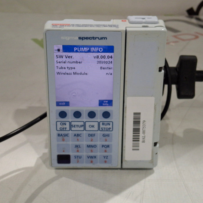Baxter Sigma Spectrum 8.00.04 w/o Battery Infusion Pump