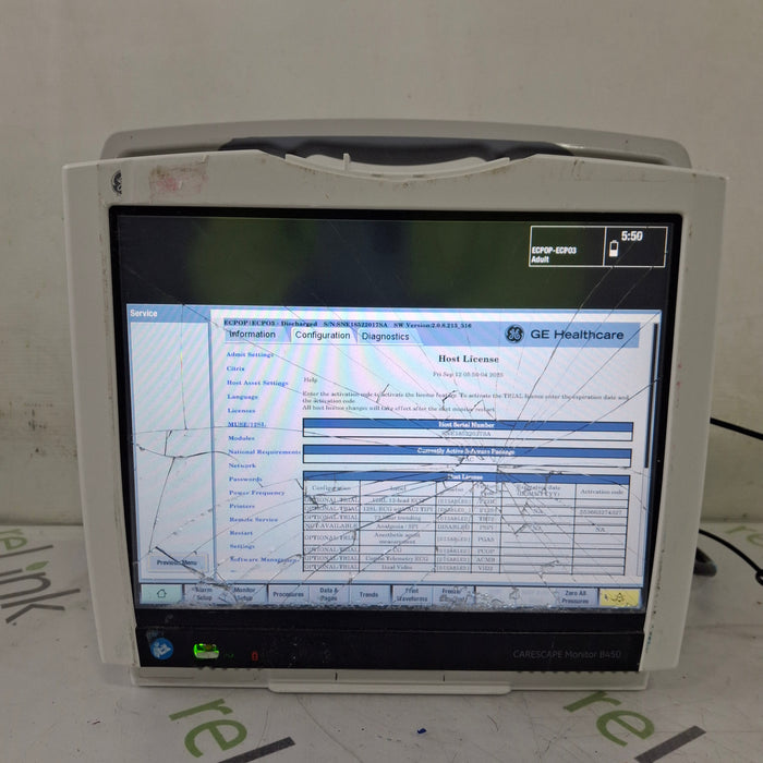 GE Healthcare Carescape B650 Post Anesthesia Care Patient Monitor