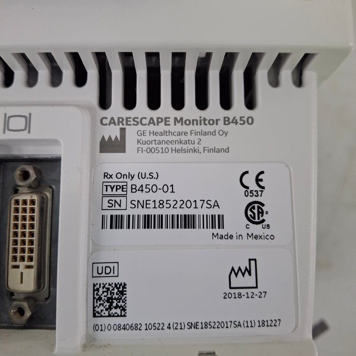 GE Healthcare Carescape B650 Post Anesthesia Care Patient Monitor