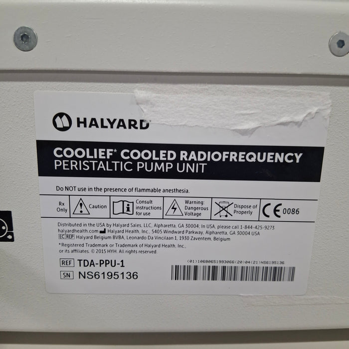 Halyard Health, Inc. Coolief Cooled Radiofrequency Peristaltic Pump Unit