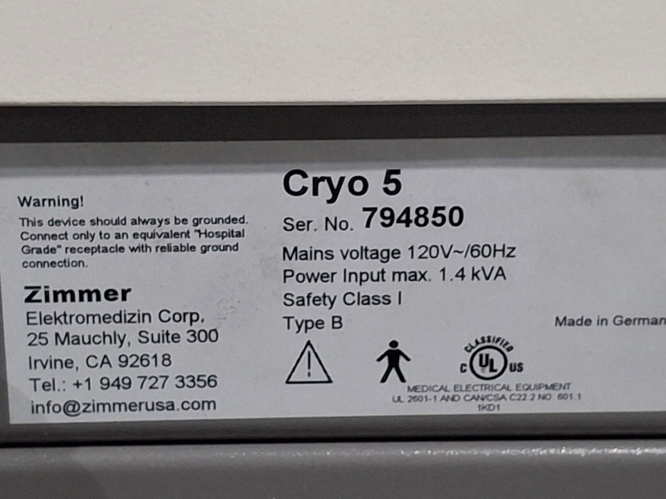 Zimmer Cryo 5 Synercool